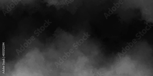 Abstract black and white background with spotlight border and watercolor painted old grunge or smoke texture. black wall, stone texture for the background. beautiful grey watercolor grunge.