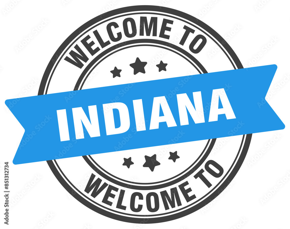 Welcome to Indiana stamp. Indiana round sign Welcome to Indiana stamp. Indiana round sign