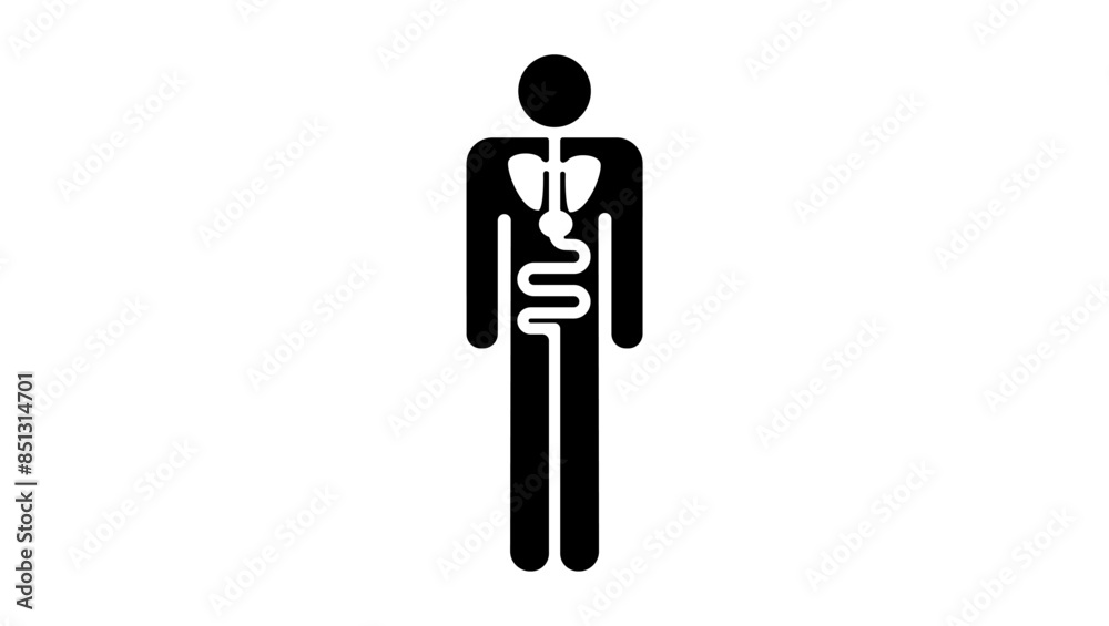 Internal Medicine Sign, black isolated silhouette Internal Medicine Sign, black isolated silhouette