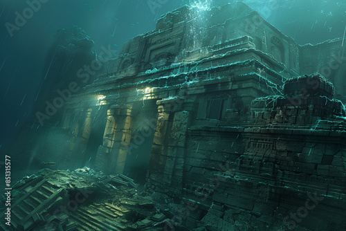 Photo of a deep sea submersible discovering ancient ruins © KhCht