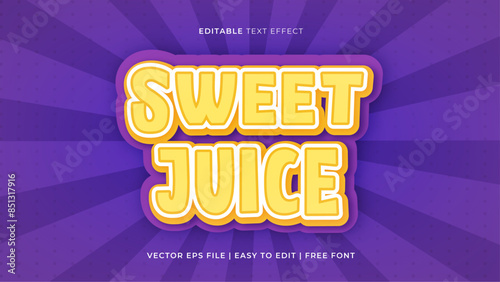 Editable text effects template design with fruits theme and cheerful colors
