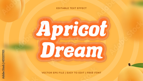 Editable text effects template design with fruits theme and cheerful colors