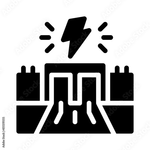 hydroelectricity glyph icon