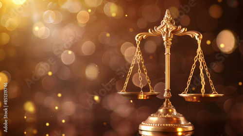 golden scales of justice on a blurred background