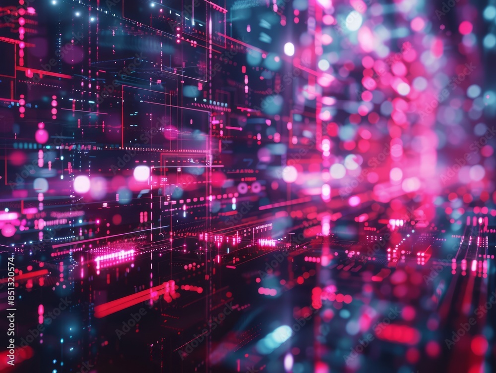 Fototapeta premium Digital background for tech, AI, data, audio, graphics, and more