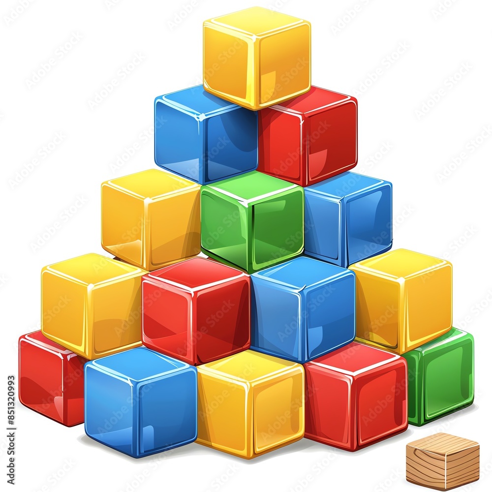 A toy blocks clipart, toy element, vector illustration, multicolor, isolated on white background A toy blocks clipart, toy element, vector illustration, multicolor, isolated on white background