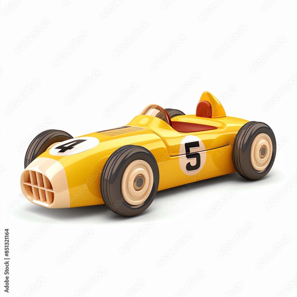 A toy race car clipart, toy element, vector illustration, yellow, isolated on white background A toy race car clipart, toy element, vector illustration, yellow, isolated on white background