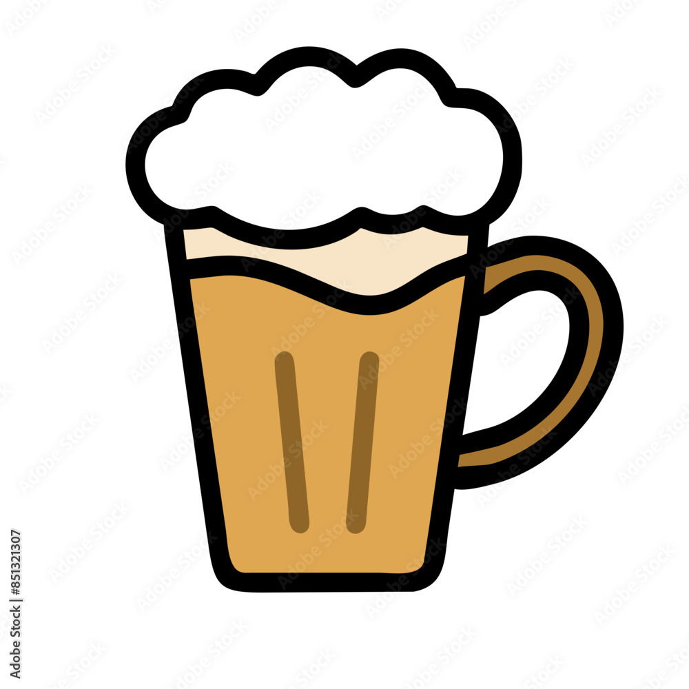 Colored icon: beer glass with foam Colored icon: beer glass with foam