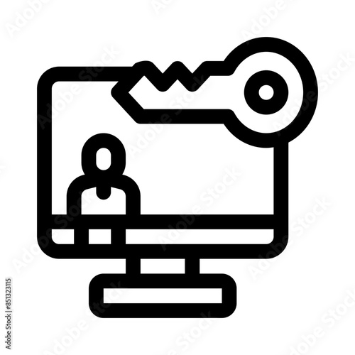 desktop computer line icon