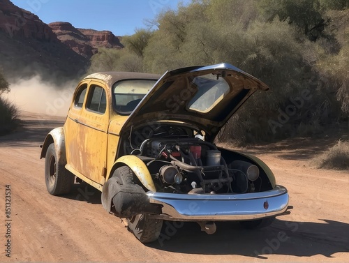 old car in the desert