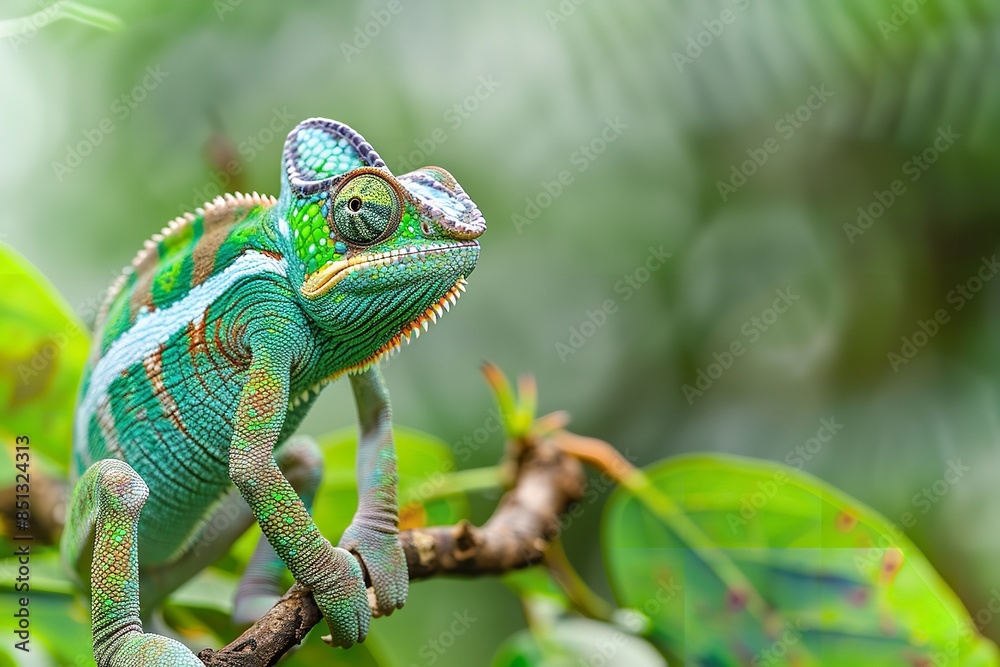 Charmingly humorous chameleon - Chamaeleon caleptratus. Generative Ai Charmingly humorous chameleon - Chamaeleon caleptratus. Generative Ai