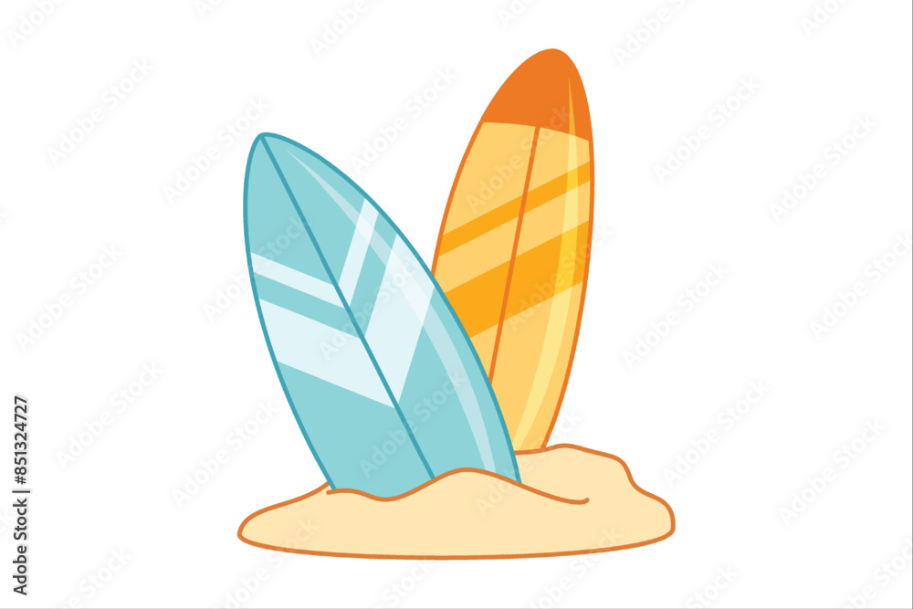 Summer Time Flat Sticker Design Summer Time Flat Sticker Design