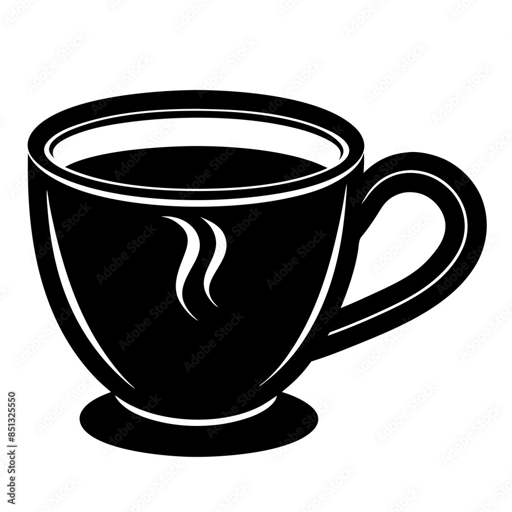 Coffee hot cup silhouette vector illustration white background Coffee hot cup silhouette vector illustration white background