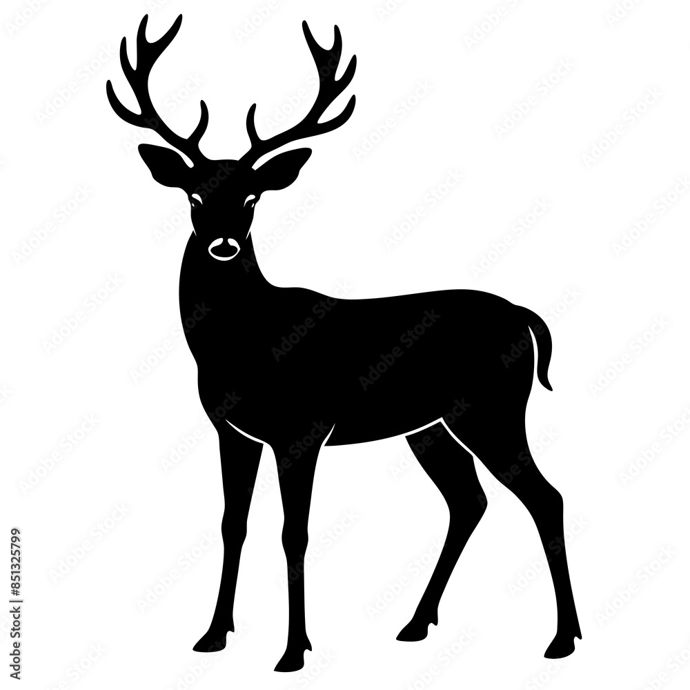Obraz premium deer icon silhouette vector illustration