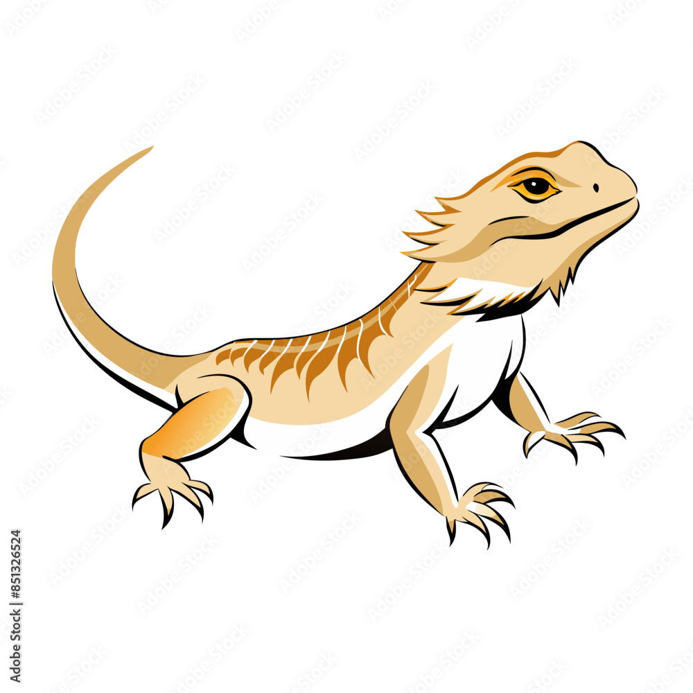Fototapeta premium cartoon depiction of a bearded dragon with a detailed body