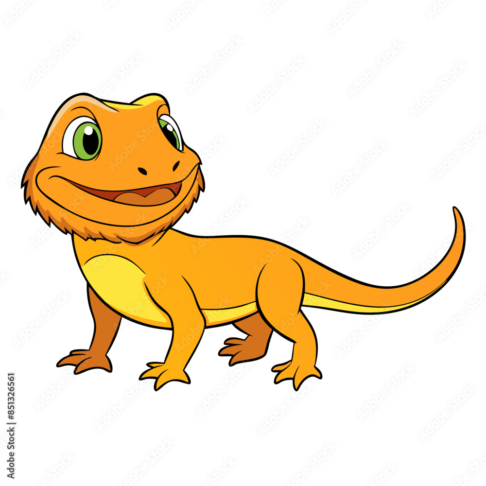 cartoon depiction of a bearded dragon with a detailed body cartoon depiction of a bearded dragon with a detailed body