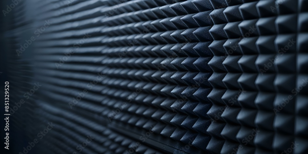 Soundproof foam wall in recording studio for noise reduction and acoustic control. Concept Recording Studio, Soundproofing, Acoustic Control, Noise Reduction, Foam Wall Soundproof foam wall in recording studio for noise reduction and acoustic control. Concept Recording Studio, Soundproofing, Acoustic Control, Noise Reduction, Foam Wall
