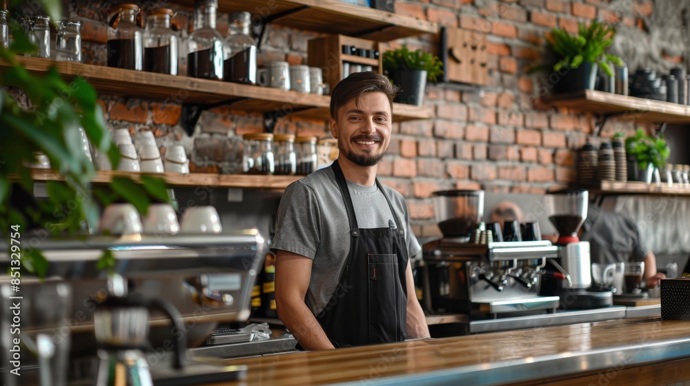 Fototapeta premium The Barista in Cozy Café