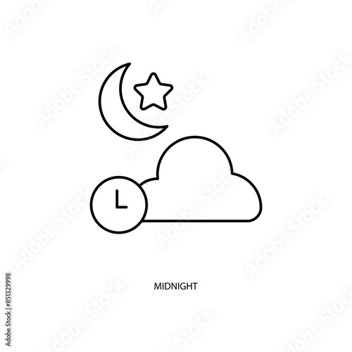 midnight concept line icon. Simple element illustration. midnight concept outline symbol design.