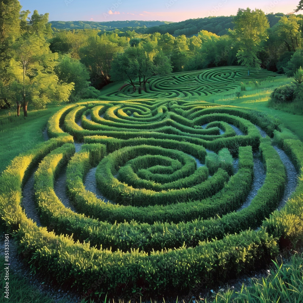 Serenity Amongst Garden Labyrinths