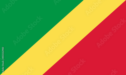 Vector flag of the Republic of the Congo. Symbol of patriotism and freedom. illustration. EPS10