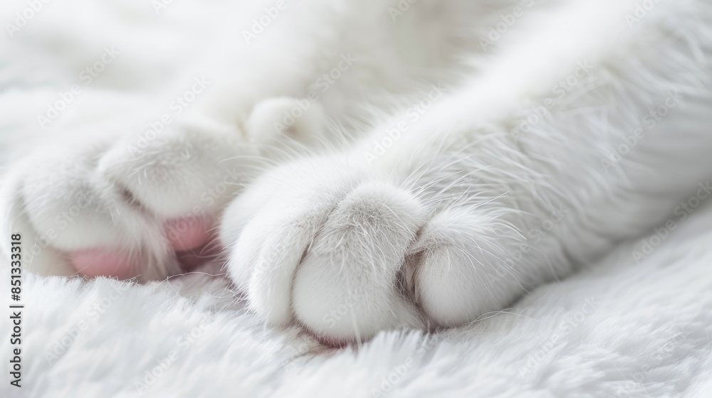 Obraz premium The white cat paws