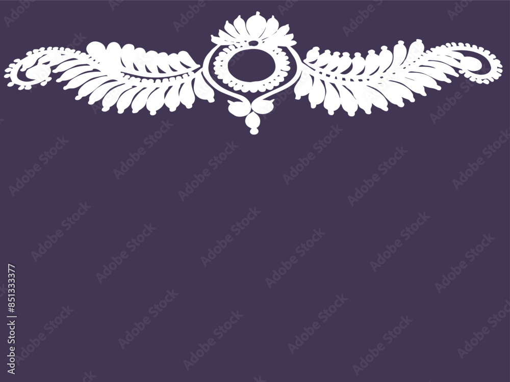 Fototapeta premium A purple background with a white floral border