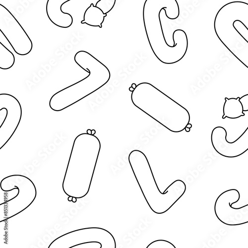 Body pregnancy pillow. Seamless pattern. Coloring Page. Comfortable orthopedic device for sleeping and relaxing. Hand drawn style. Vector drawing. Design ornaments.