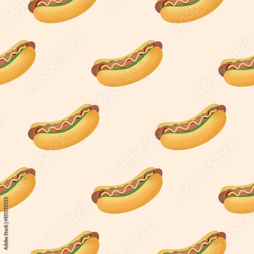 seamless pattern with hotdog.