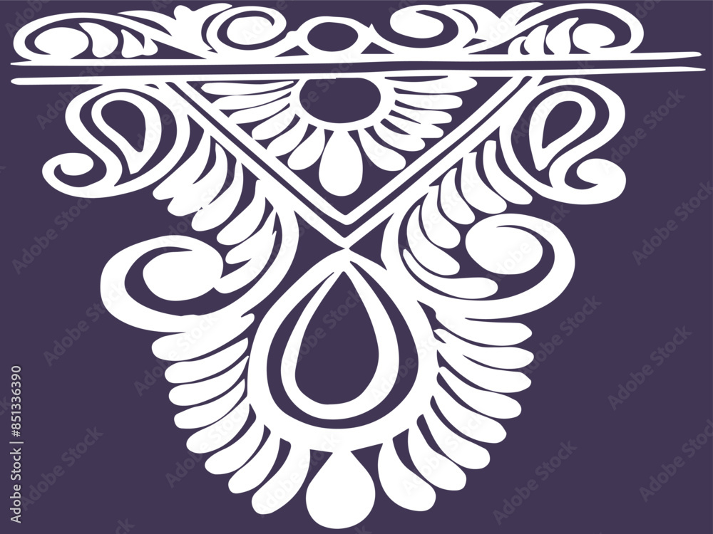 Fototapeta premium A purple background with a white floral border