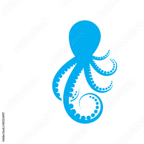 swimming octopus animal logo design