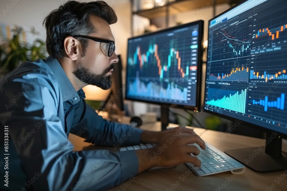 Chartists and data analysts examining market data. Generative Ai Chartists and data analysts examining market data. Generative Ai