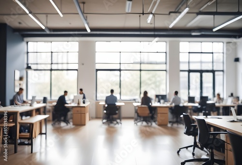 blurred Silhouette of business people in office, meeting room, building, lobby. blurred background. concept.  © Gia