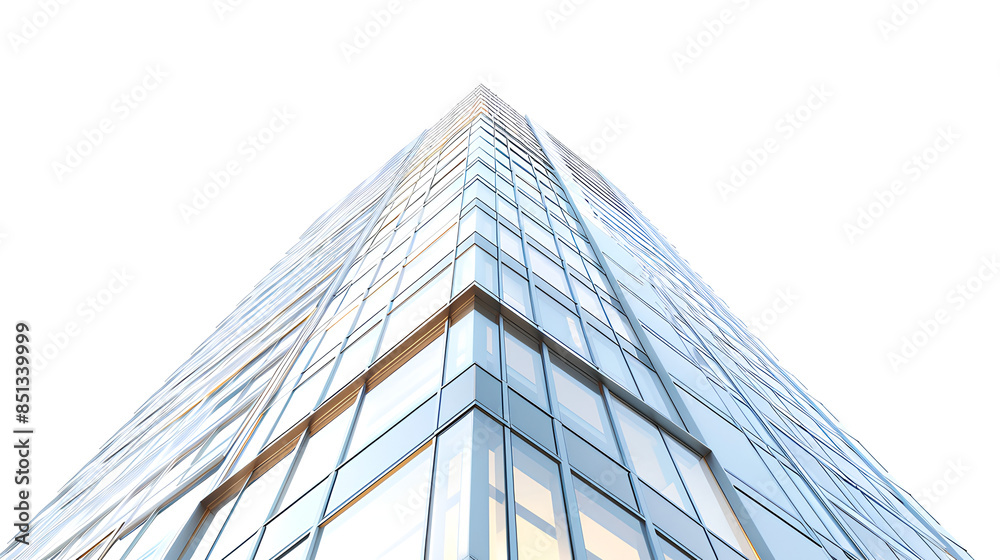 Tall office building realistic image on white background Tall office building realistic image on white background