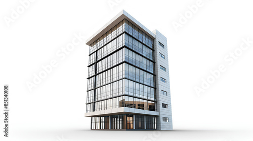 Fototapeta Naklejka Na Ścianę i Meble -  Tall office building realistic image on white background