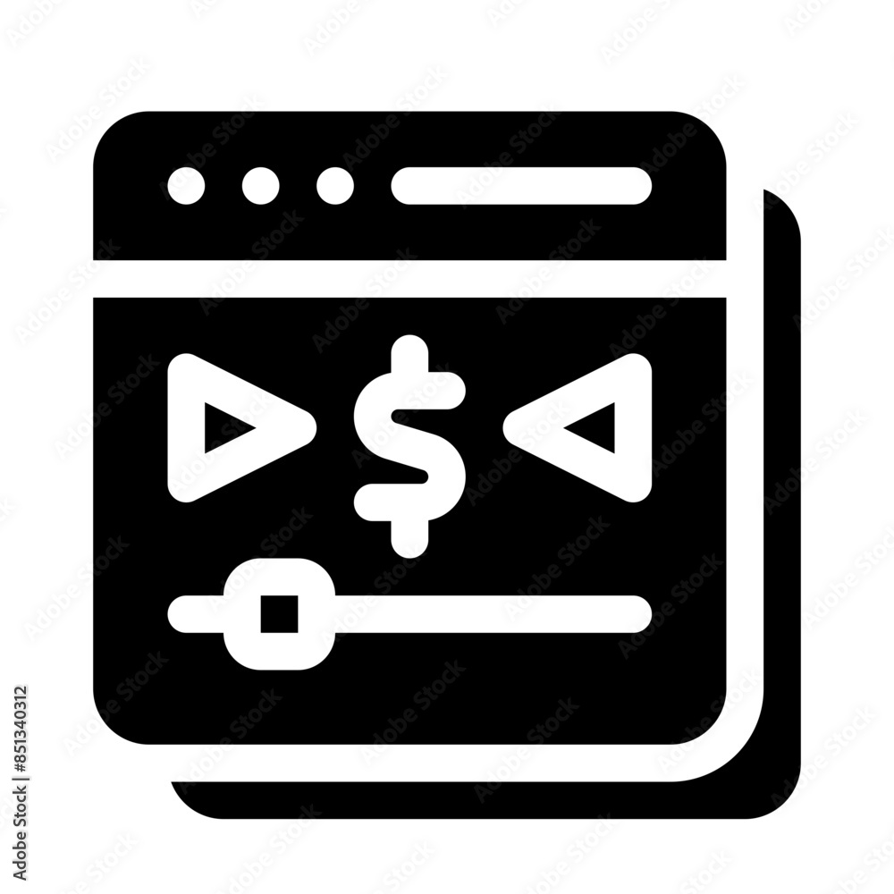 video lesson glyph icon