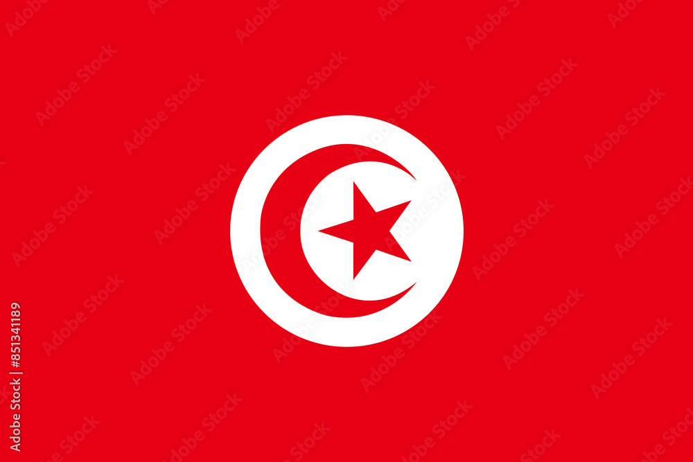 Vector flag of Tunisia. Symbol of patriotism and freedom. Tunisia flag illustration Vector flag of Tunisia. Symbol of patriotism and freedom. Tunisia flag illustration