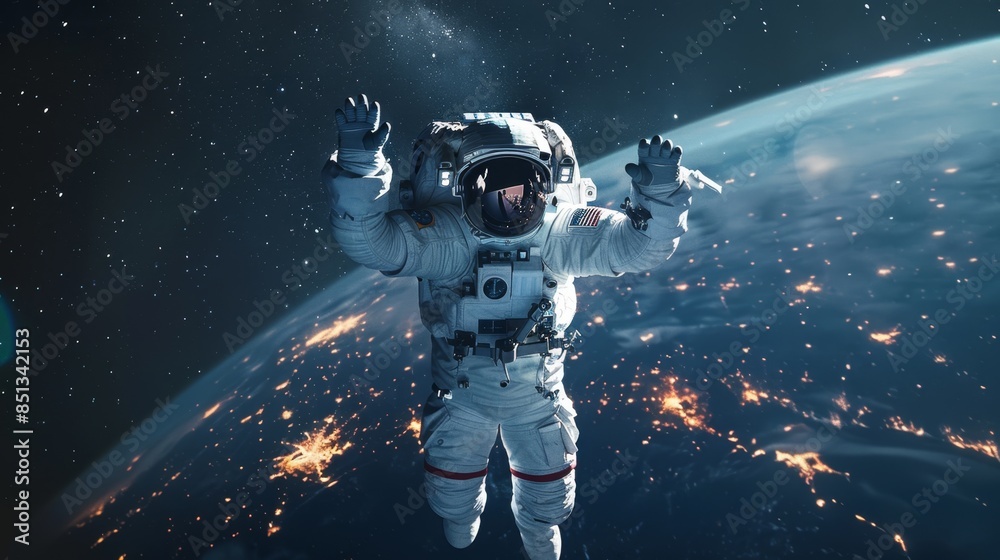 Fototapeta premium The Astronaut in Outer Space