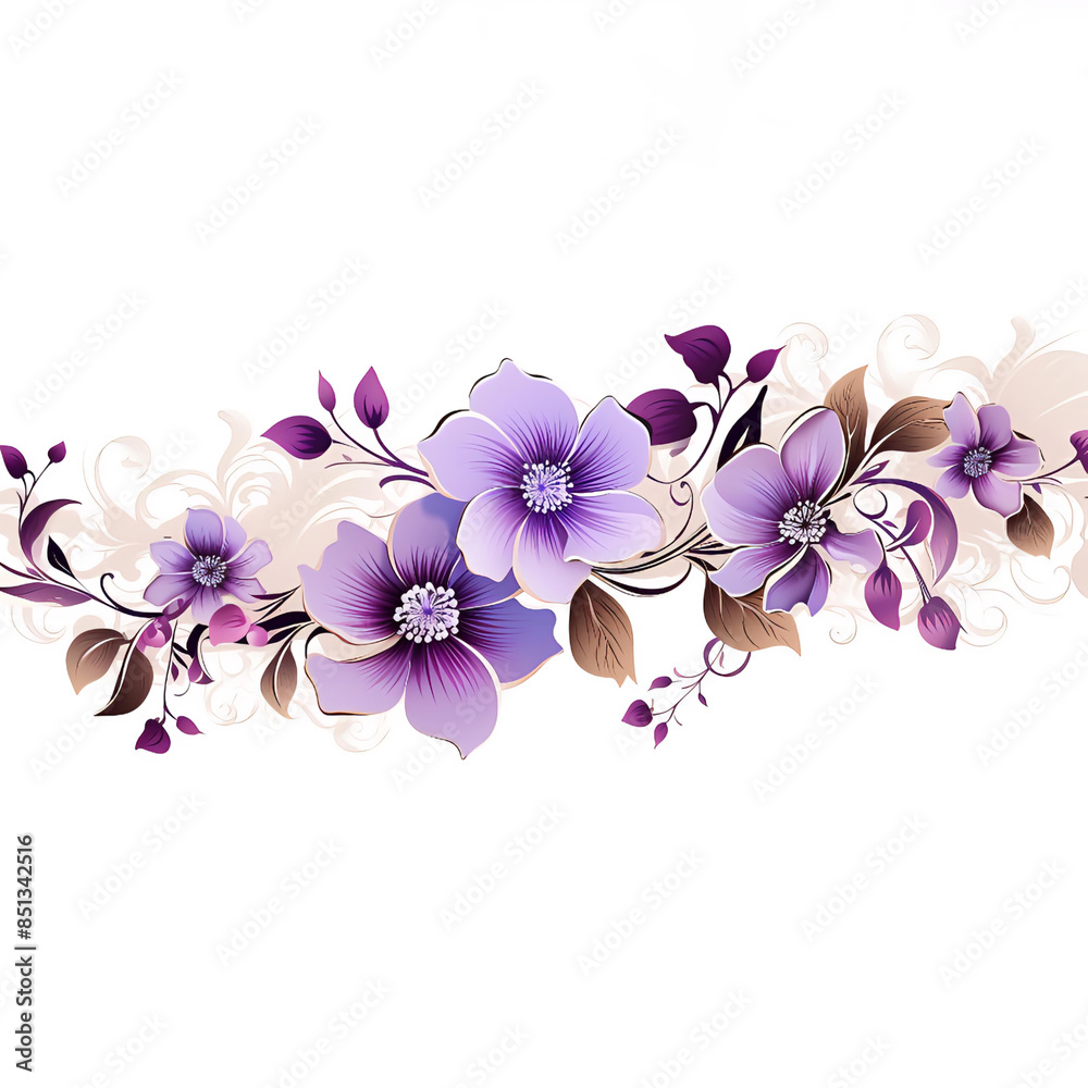 Obraz premium Extraordinary Purple flowers on a white background 