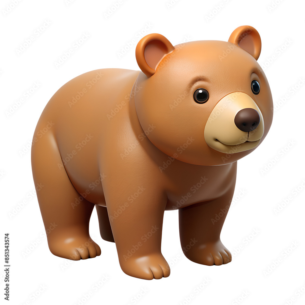 Fototapeta premium Cute cartoon bear illustration with a happy expression. Colorful and friendly design perfect for children and playful designs.