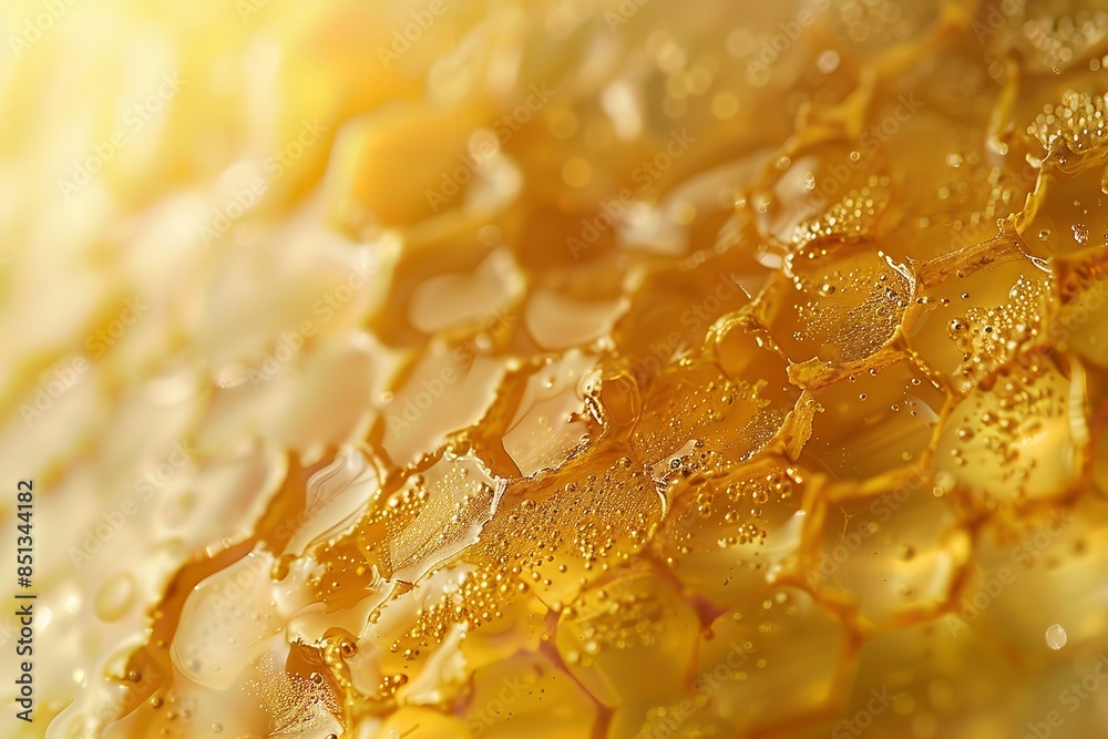 Close-up of a honey texture using copy space in detail. Generative Ai Close-up of a honey texture using copy space in detail. Generative Ai