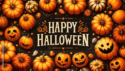 Happy Halloween Pumpkins photo