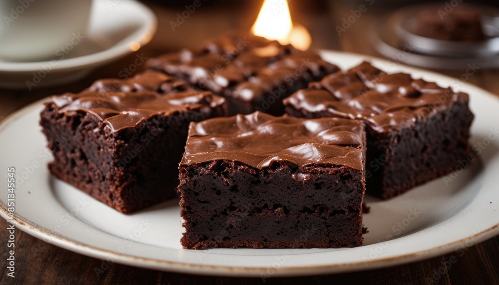 Deliciously rich chocolate brownies, featuring a luscious ganache layer, ideal for a luxurious dessert experience Deliciously rich chocolate brownies, featuring a luscious ganache layer, ideal for a luxurious dessert experience