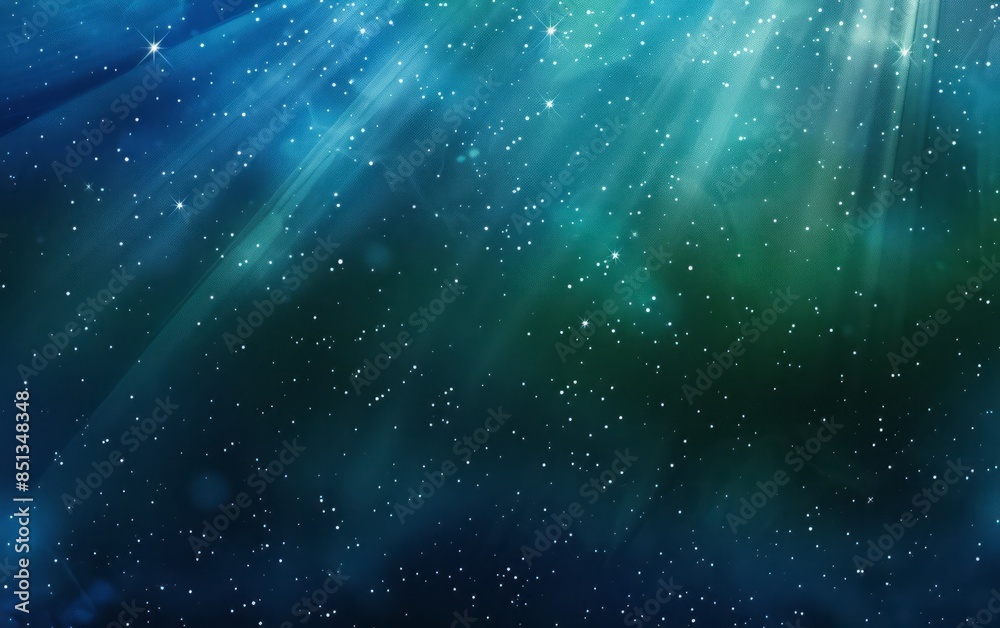 A background of dark blue and green, with stars scattered across the sky A background of dark blue and green, with stars scattered across the sky