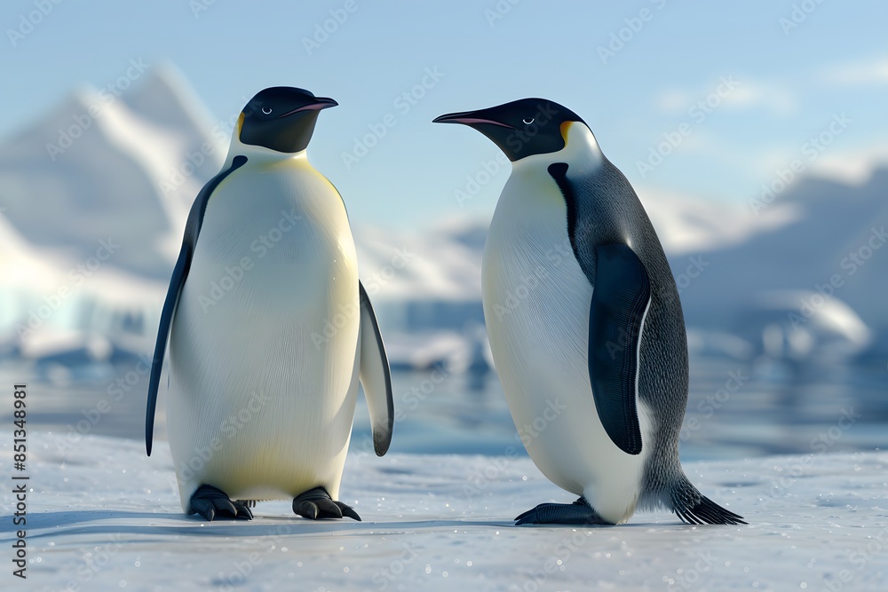 Obraz premium A few beautiful penguins on the ice