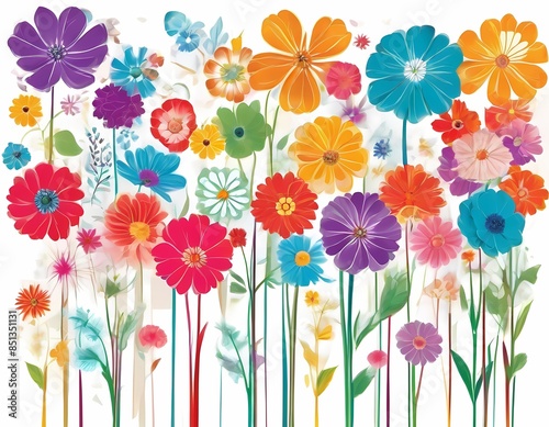 flowers colorful illustration background