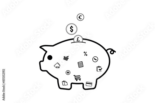 piggy bank for capital accumulation. Piggy bank for coins