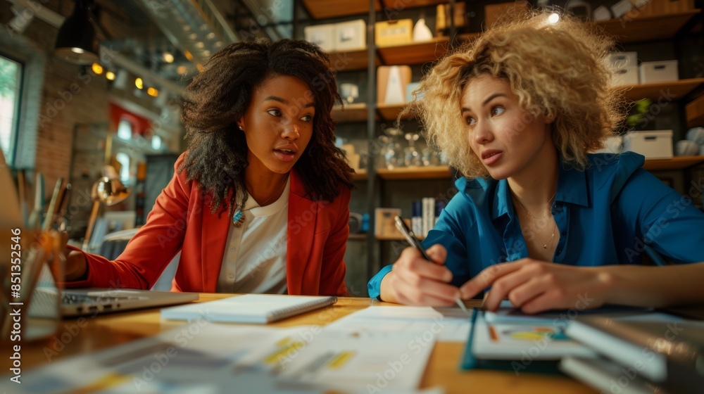 The two businesswomen collaborating