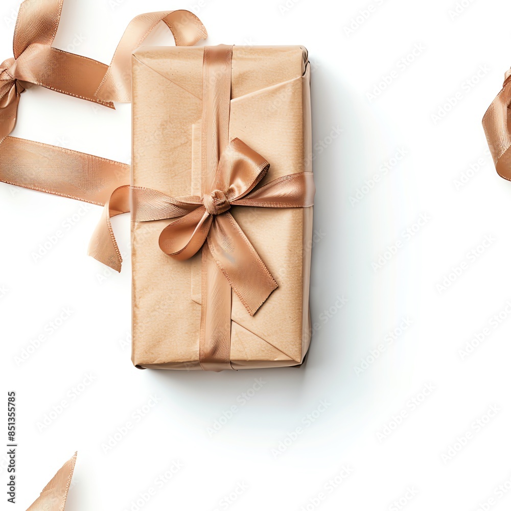 A beautifully wrapped gift box with a ribbon and bow, symbolizing a thoughtful gift, elegant and inviting, isolated on white background, ample space for text or messages A beautifully wrapped gift box with a ribbon and bow, symbolizing a thoughtful gift, elegant and inviting, isolated on white background, ample space for text or messages