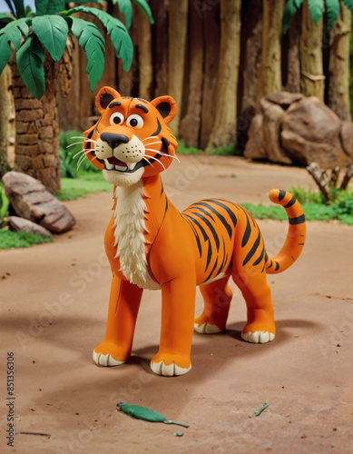 Claymation, toon tiger character, mala.